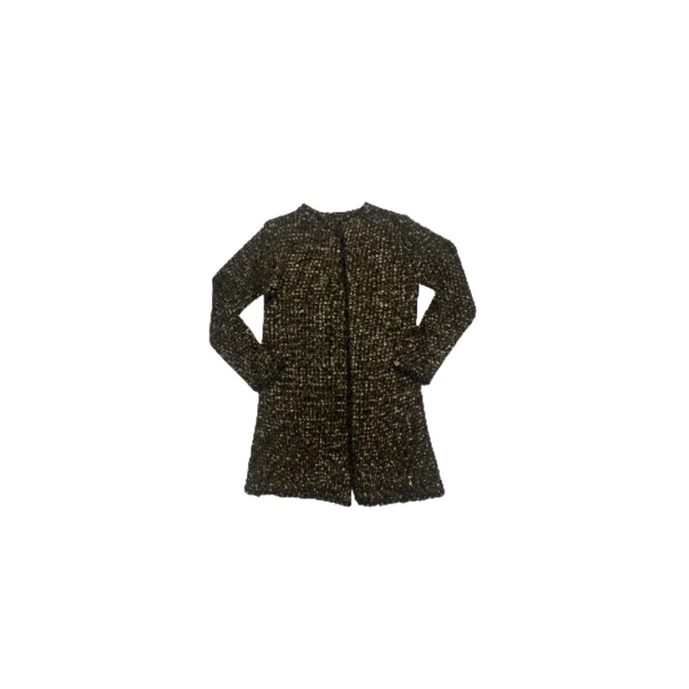 Mado et Les Autres Black, Green, and Gold Long Cardigan - Women’s Size 1